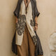 Giulia - Three-Piece Bohemian Nomad Set in Dark Gray and Brown with Tribal Pattern