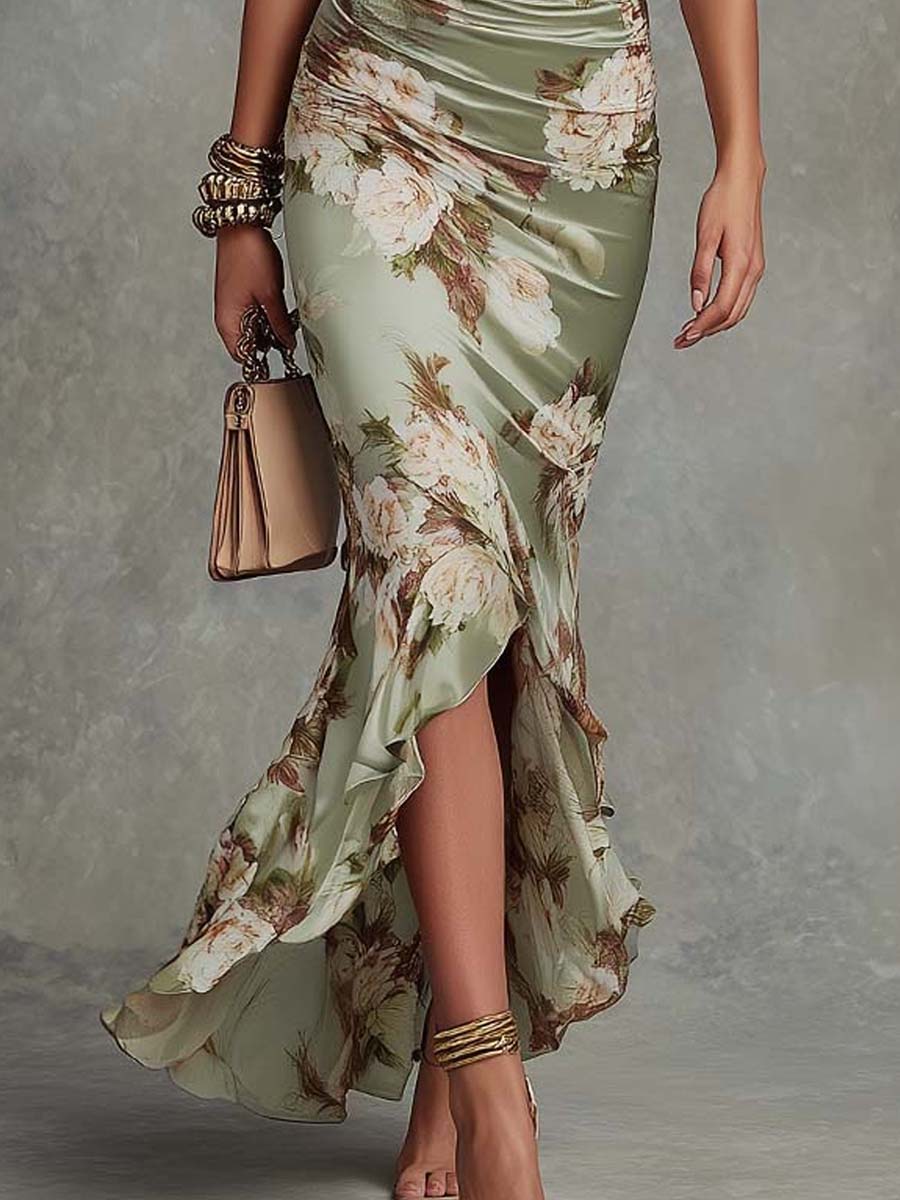 Katherine | Ruched Floral Maxi Dress for Women