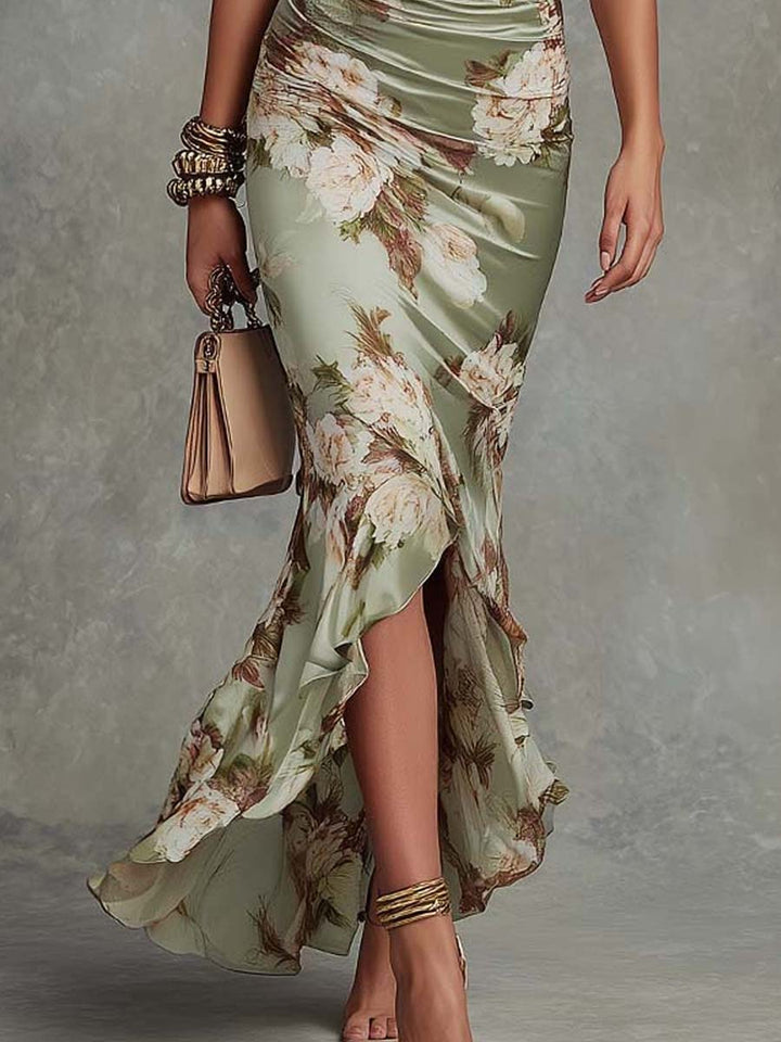 Katherine | Ruched Floral Maxi Dress for Women