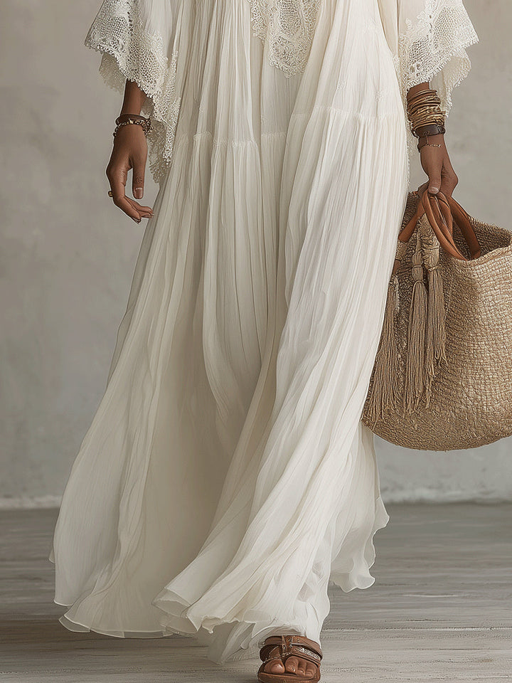 Celeste lace batwing maxi dress for women by Bennett and Lowe, featuring flowing fabric and elegant design.