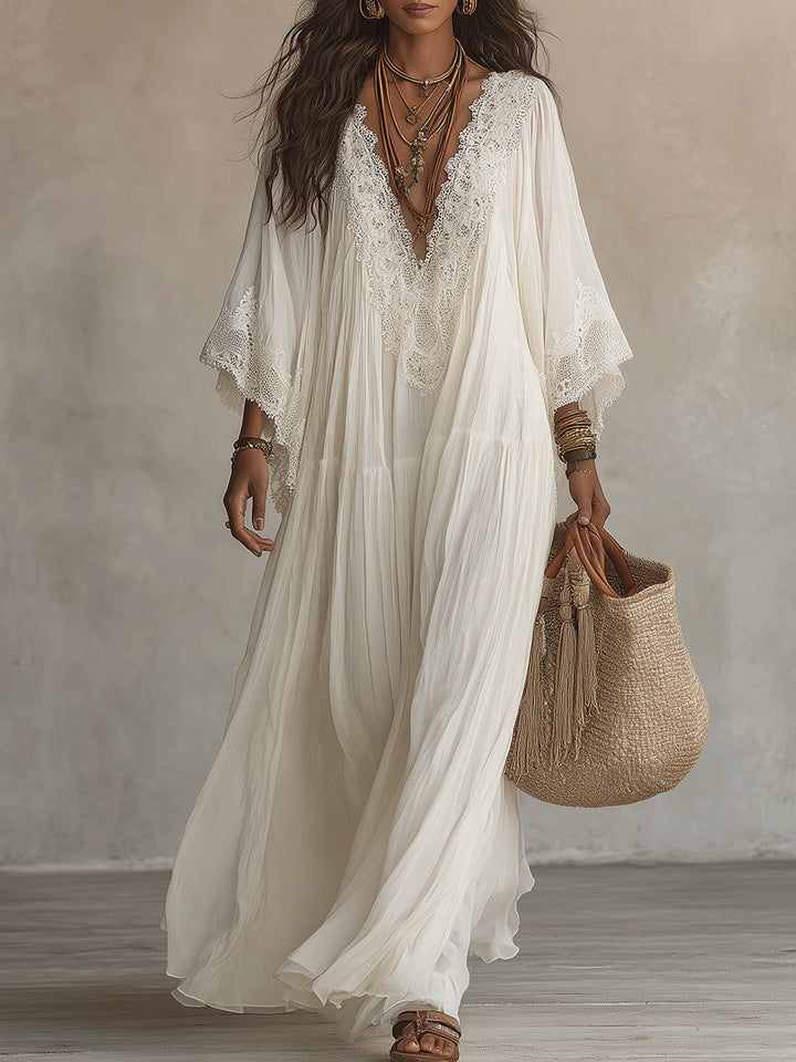 Celeste lace batwing maxi dress for women by Bennett and Lowe, flowing design with intricate lace details and elegant style.