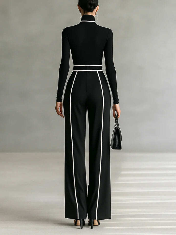 Rachel | High-Neck Wide-Leg Pants Set