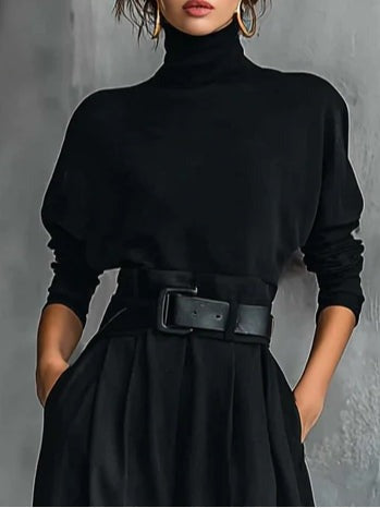 Fiona two-piece set by Bennett and Lowe featuring a turtleneck sweater and straight-leg pants in a cozy, stylish design.