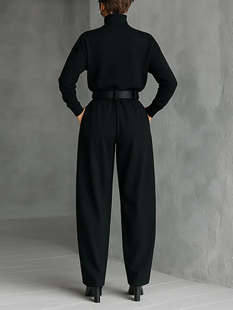 Fiona two-piece set for women featuring a turtleneck sweater and straight-leg pants in a stylish, cozy Bennett and Lowe design.