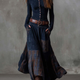 Helena Ivy | Belted Plaid Long-Sleeve Maxi Dress for Women