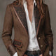 Elara | Herringbone Print Panel Blazer for Women