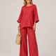 Prue | Oversized Tunic Wide Leg Pant Set