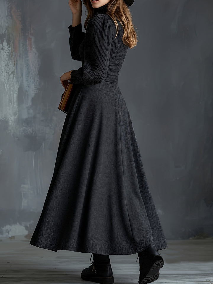 Noel | Button-Front A-Line Midi Dress with Pockets for Women