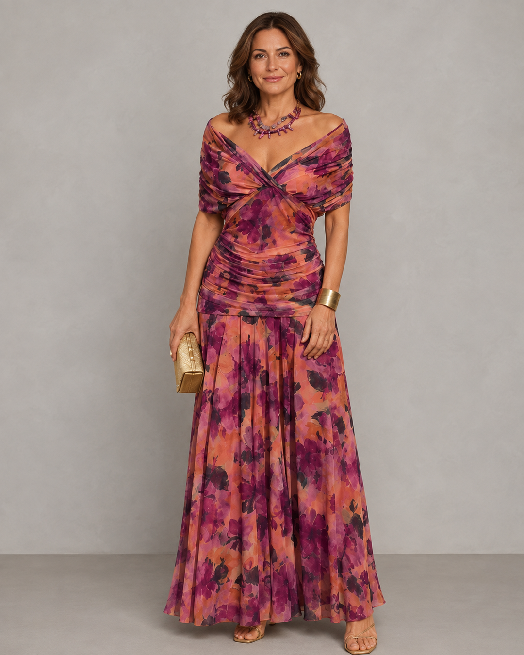 Elegant Bennett and Lowe Avery Signature Dress with fitted bodice and flowing skirt, displayed in a well-lit setting.