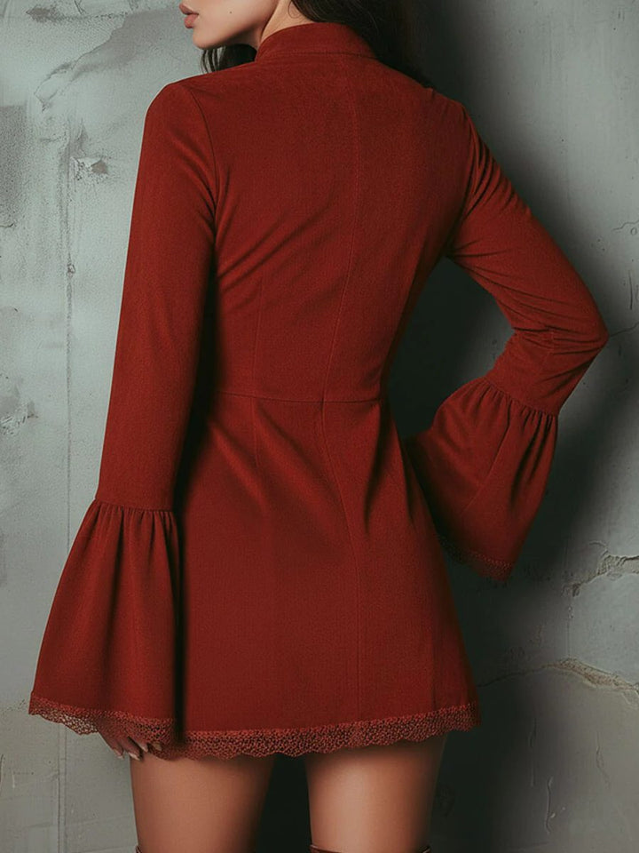 Rosaline | Embroidered Bell Sleeve Mini