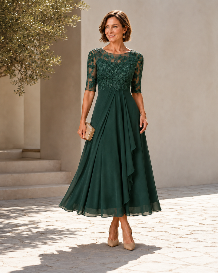 Pink lace midi dress labeled "Rose" featuring a flattering fit and elegant design from My Store 2.