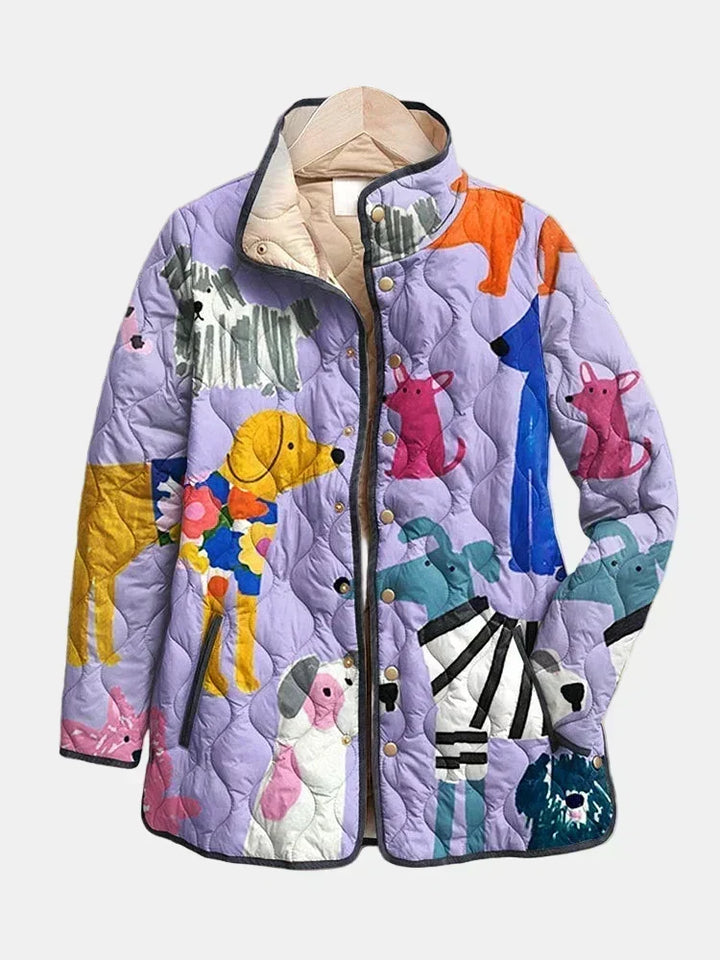 Beatrice | Dog-Print Quilted Jacket