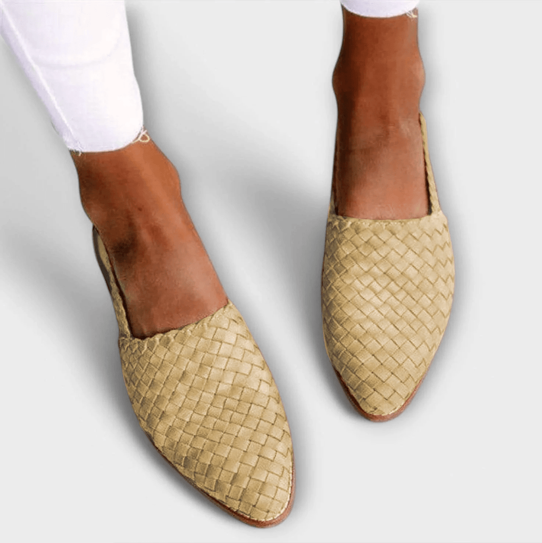 Woven slingback loafers by Bennett and Lowe featuring a textured design and comfortable slip-on style.