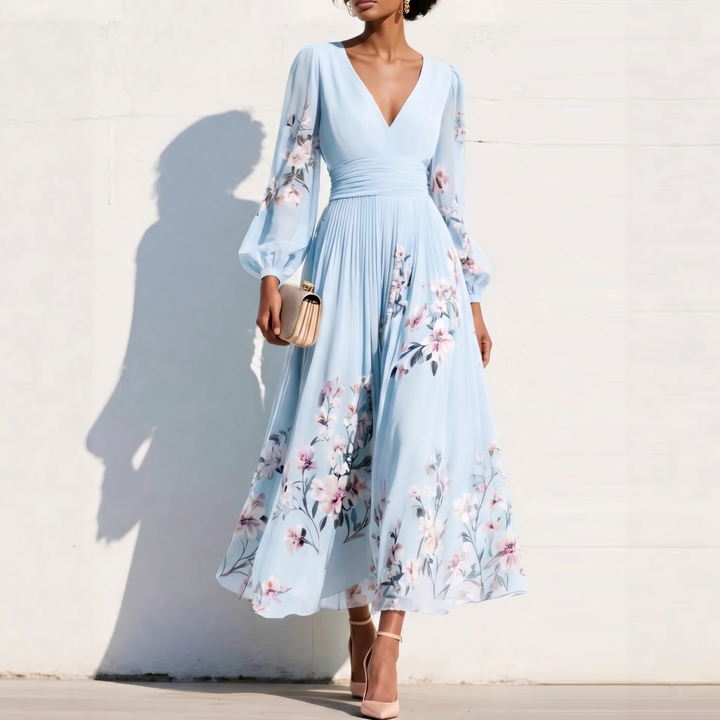 Danielle | Puff Sleeve Midi Dress for Women