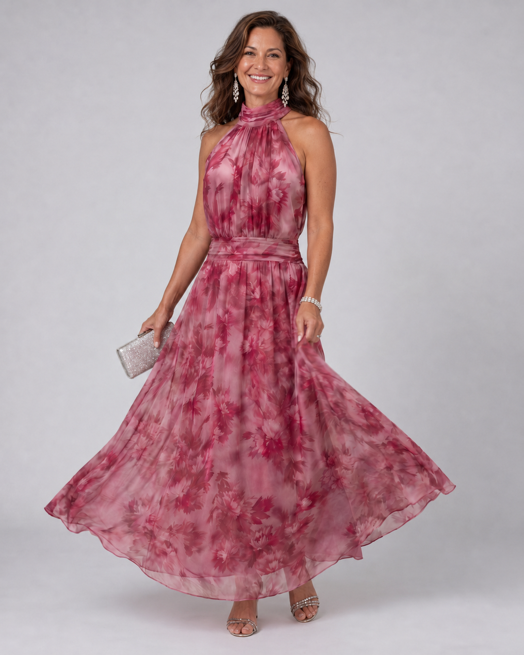 Avien | Soft Halter Neck Midi Dress