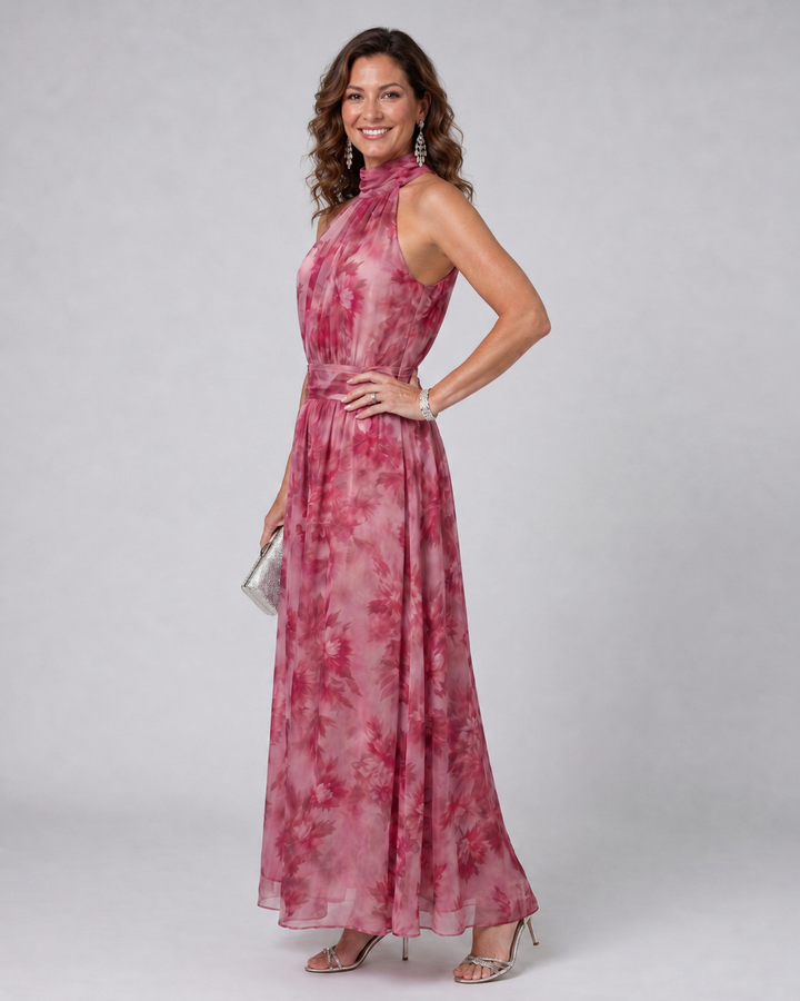 Avien | Soft Halter Neck Midi Dress