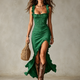 Abigail | Ruffle Trimmed Slit