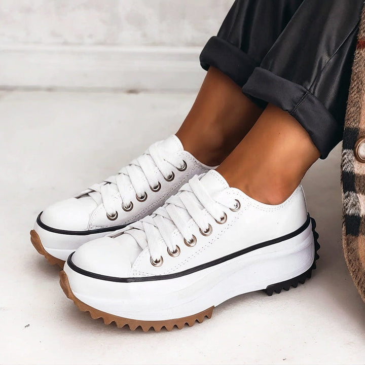 Bennett and Lowe Junie lace-up platform sneaker with a raised sole and casual design