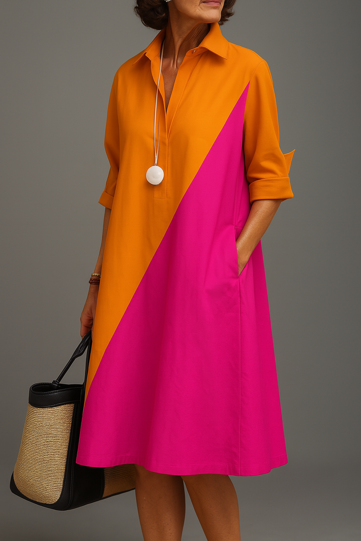 Kayla™ comfortable midi dress by Bennett and Lowe, featuring a flowing fabric and stylish design, shown on a model.