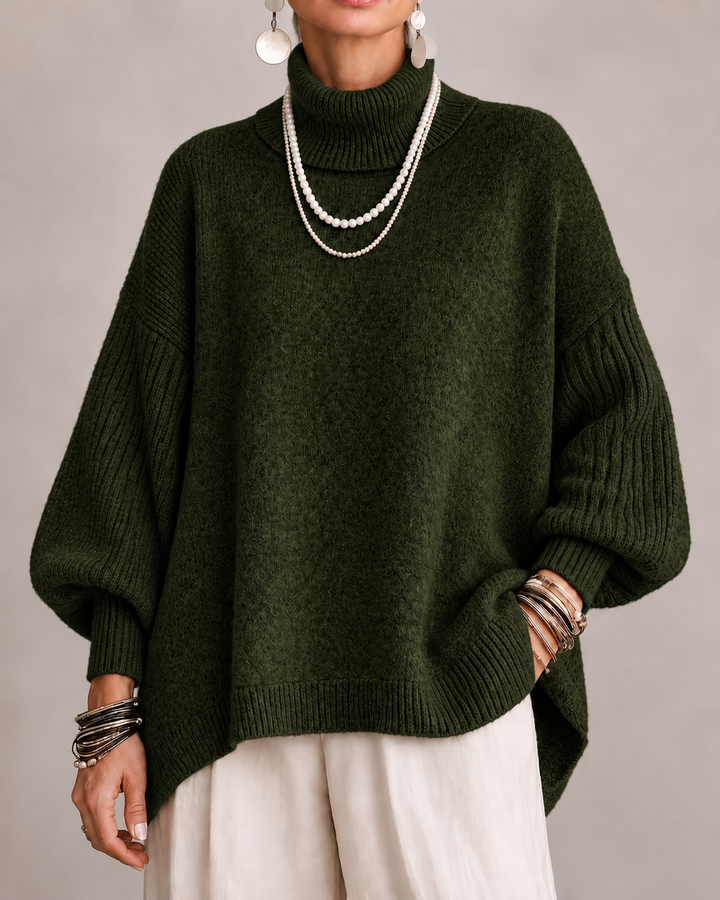 Bennett & Lowe Danielle draped relaxed sweater in soft knit fabric, shown in a neutral color with a loose, comfortable fit.