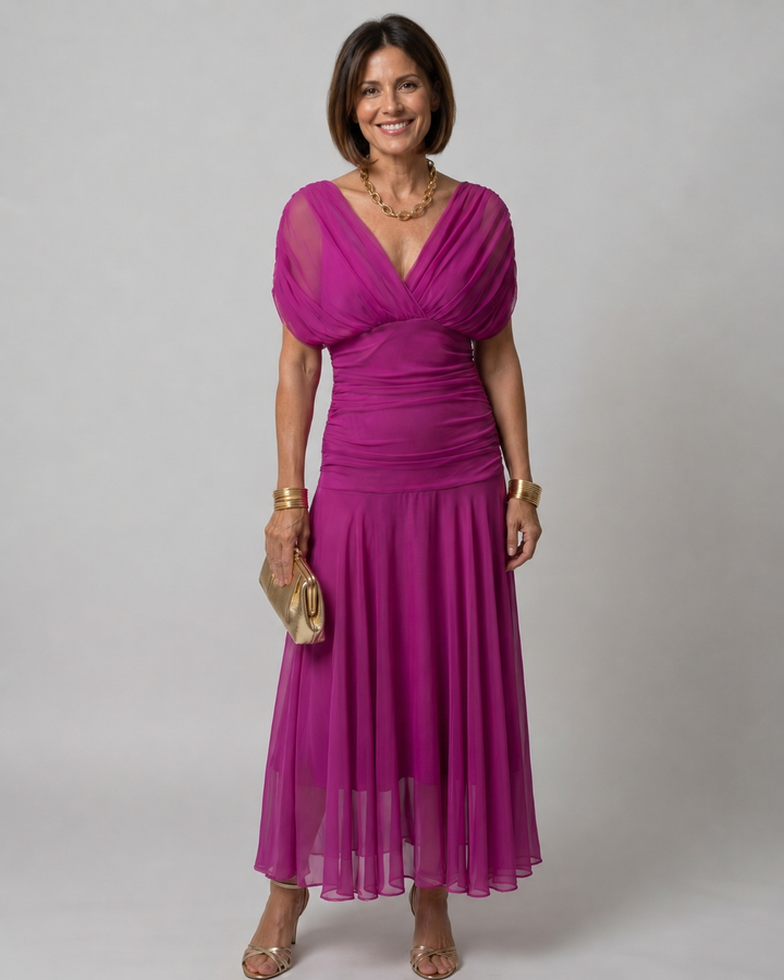 Calen | Off Shoulder Flow Midi Dress