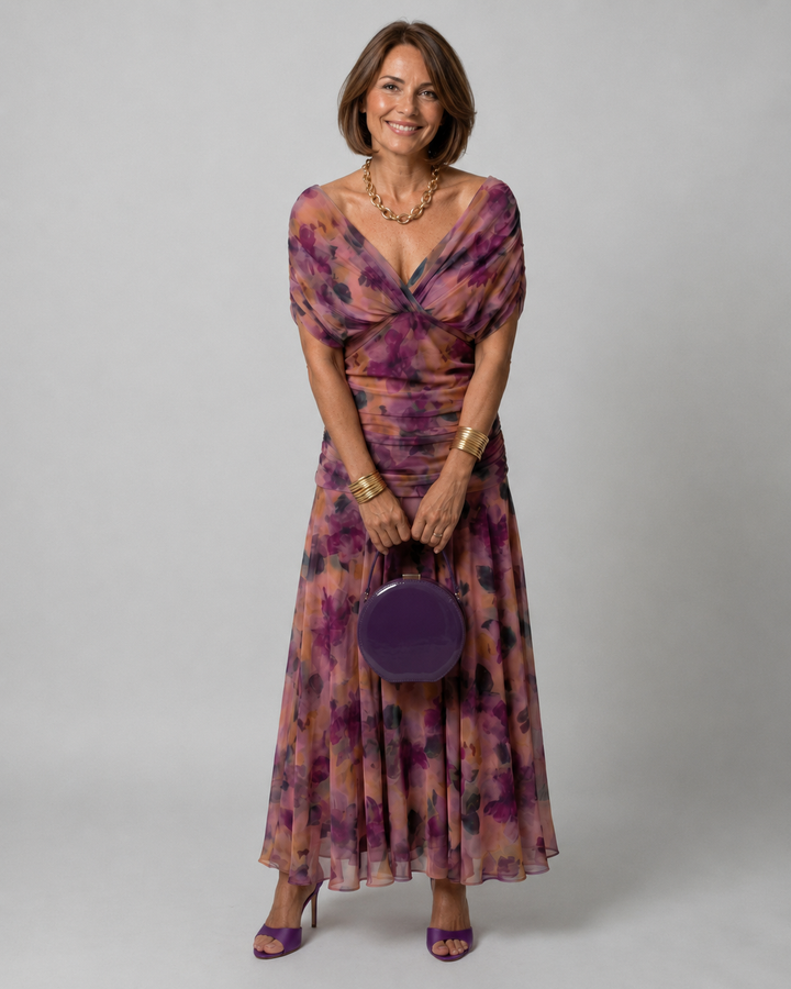 Calen | Off Shoulder Flow Midi Dress