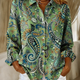 Amelie | Paisley-Print Button Blouse