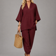 Georgiana | V Neck Tunic Gathered Trouser Set