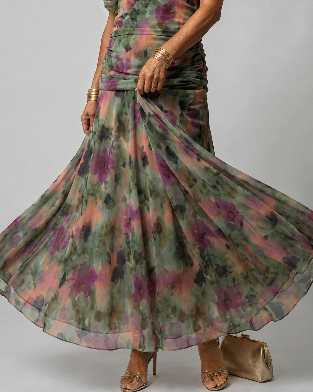 Calen | Off Shoulder Flow Midi Dress