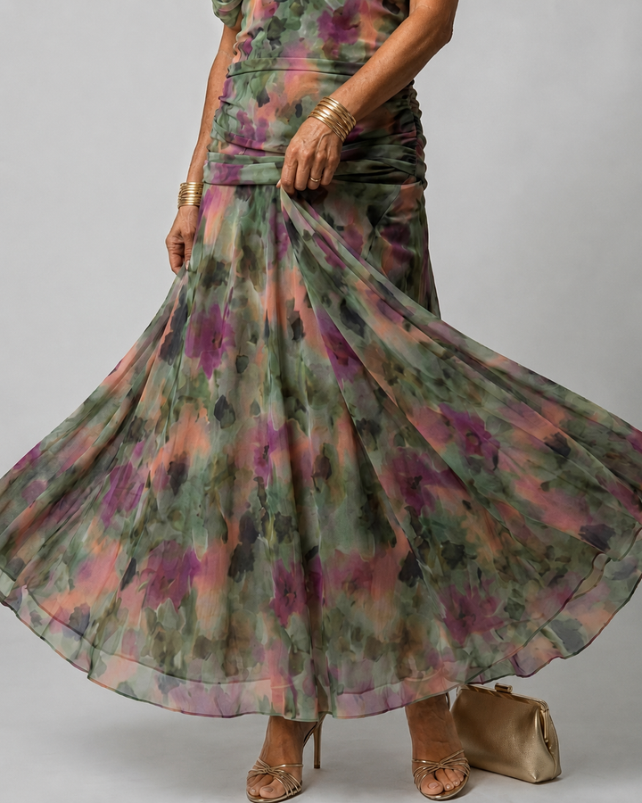 Calen | Off Shoulder Flow Midi Dress