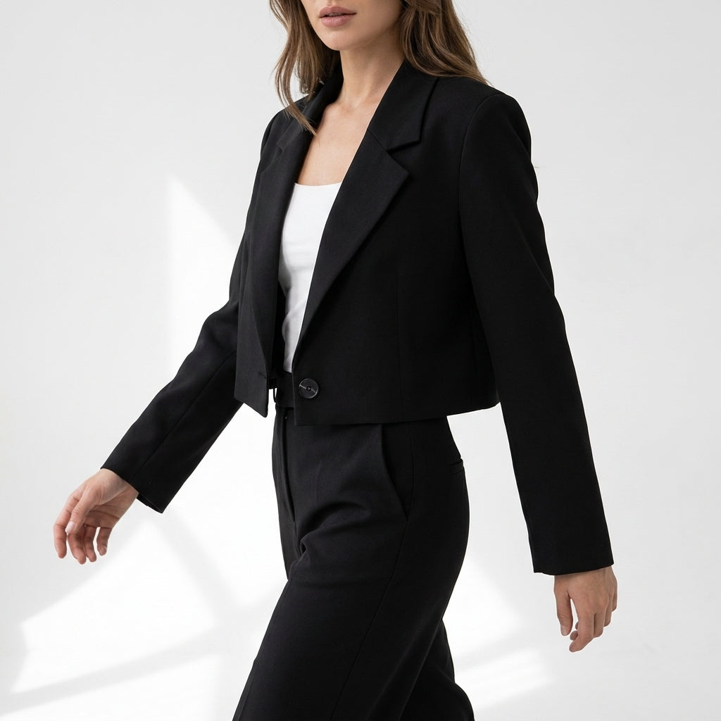 Ondine | Cropped Notch Lapel Blazer