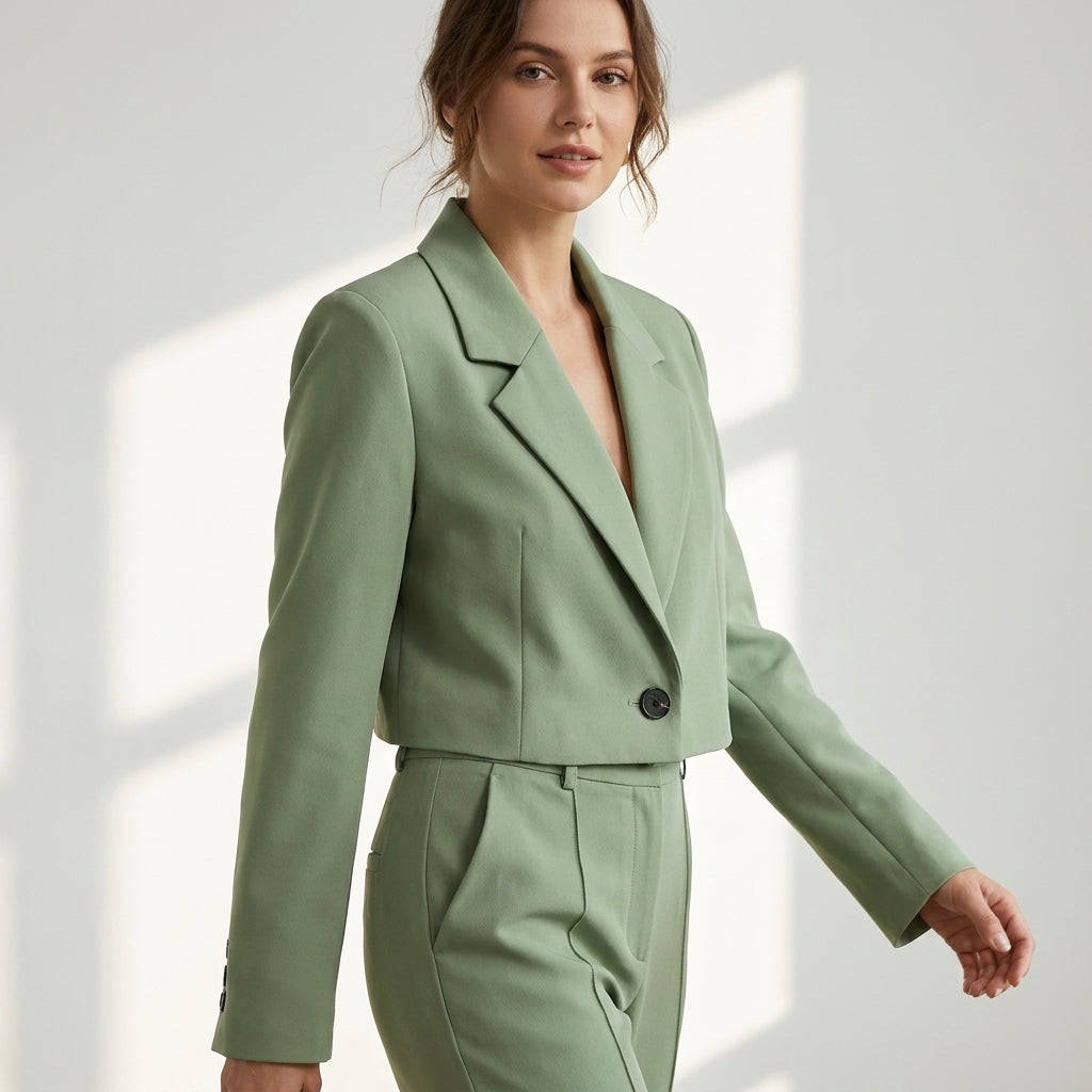 Ondine | Cropped Notch Lapel Blazer