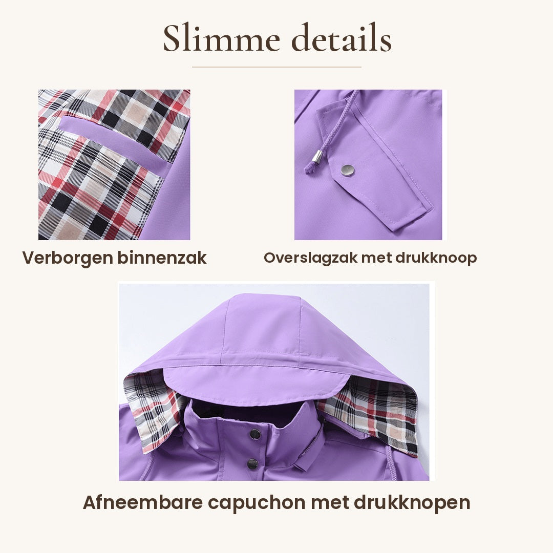 Lauren | Waterproof 3-in-1 Detachable-Hood Rain Coat for Women
