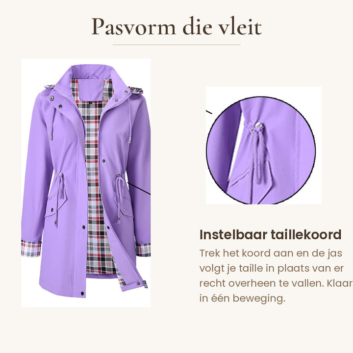 Lauren | Waterproof 3-in-1 Detachable-Hood Rain Coat for Women