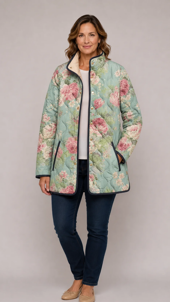 Nadine | Floral-Print Quilted Jacket
