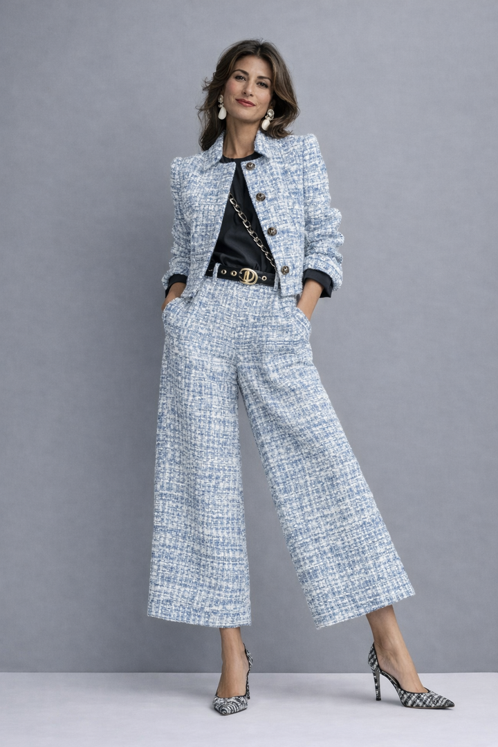 Elegant two-piece women's set from Bennett and Lowe featuring a chic, sophisticated design in neutral tones.