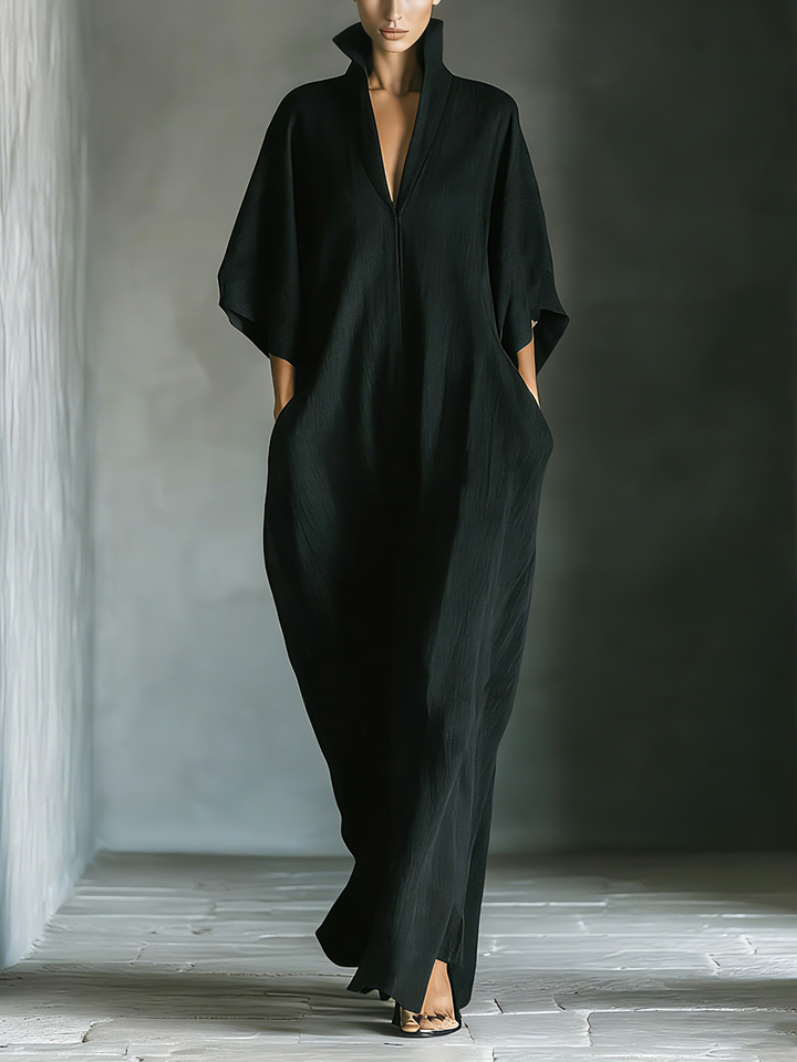 Costanza Bennett and Lowe V-neck kimono-sleeve maxi dress for women, shown in flowing fabric with a relaxed fit and elegant design.