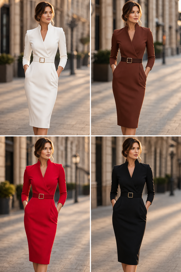 Paige | Belted Wrap Midi Dress for Women