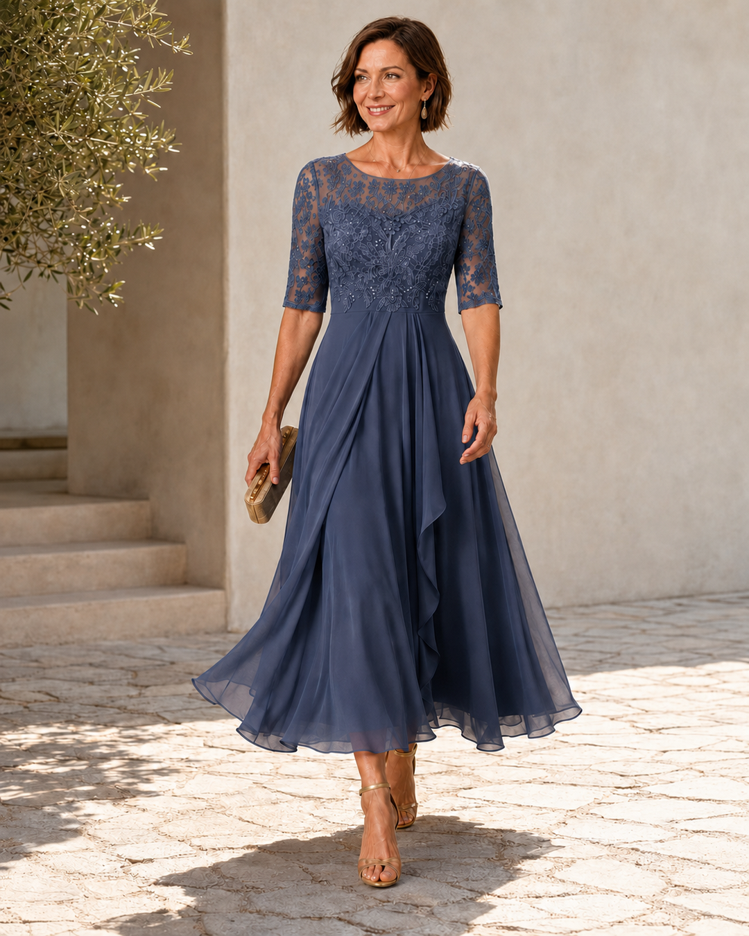 Rose lace midi dress by My Store 2 featuring a flattering fit, delicate lace fabric, and a stylish midi length.