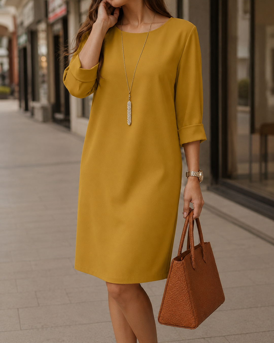 Odette Tummy-Contouring Midi Dress by Bennett and Lowe, shown in a stylish mid-length design with figure-enhancing fit.