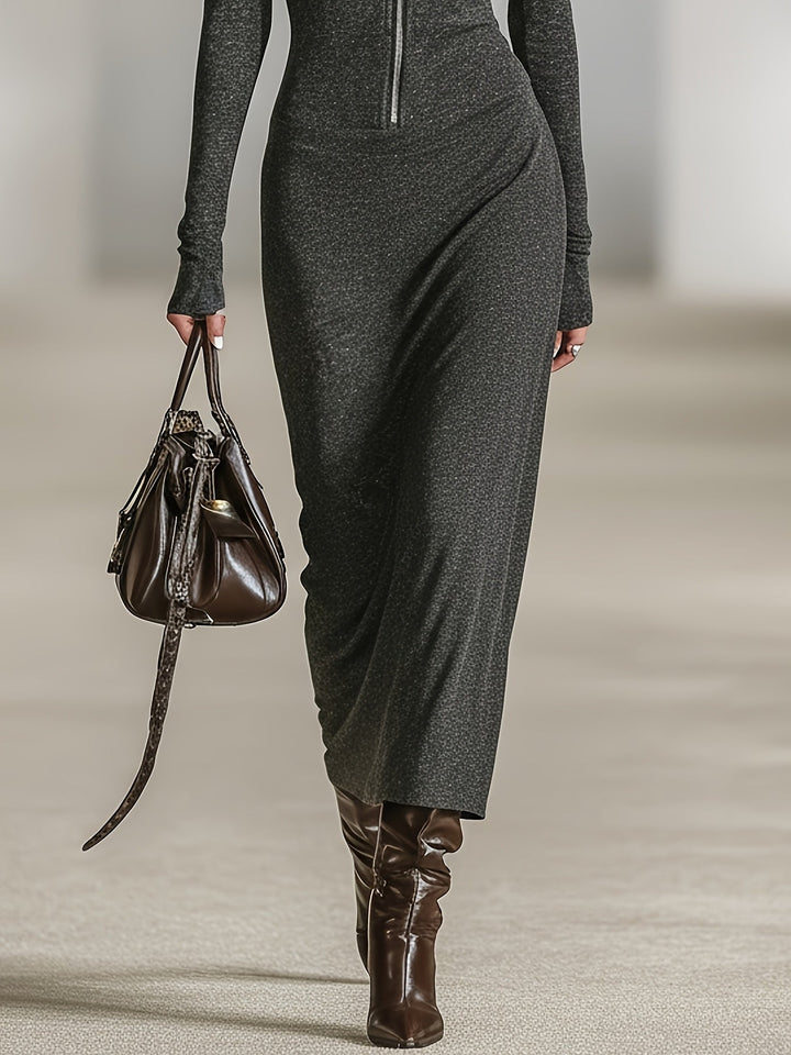 Liorra | Hooded Zip-Detail Long-Sleeve Mini Dress for Women