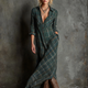 Ailene | Plaid Button-Front Long-Sleeve Maxi Shirt Dress for Women