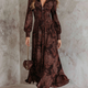 Eloise | Paisley Zip-Waist Long-Sleeve Maxi Dress for Women