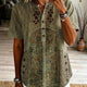 Odalie | Patchwork Print Henley Top