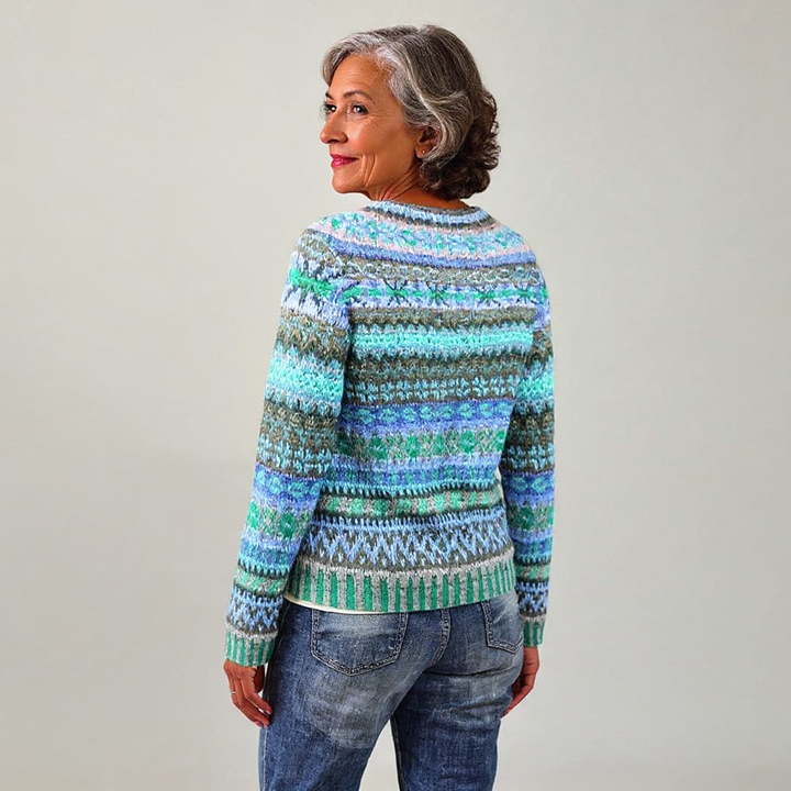 Melissa | Ocean Multi Fair Isle Patterned Sweater
