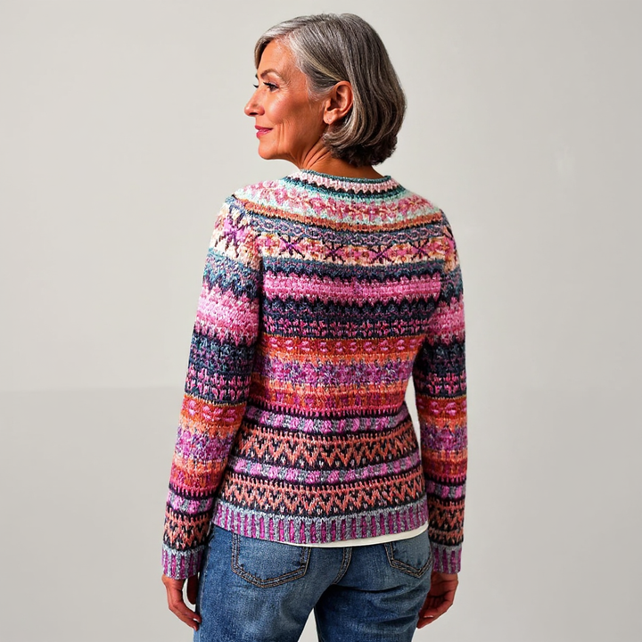 Brianna | Rose Multi Fair Isle Patterned Sweater