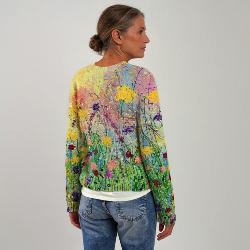 Autumn | Watercolor Meadow Patterned Sweater