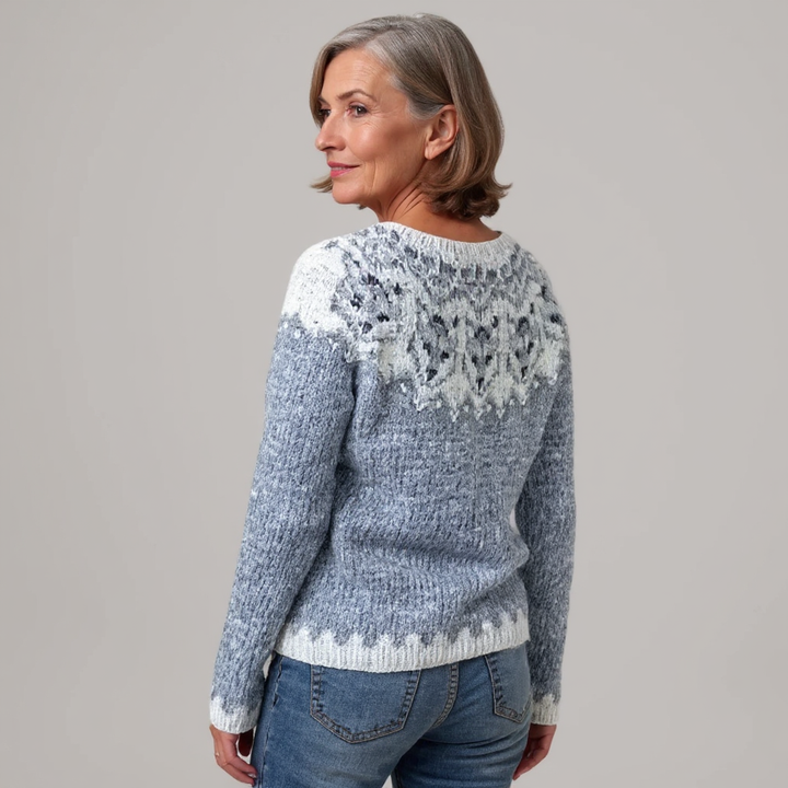 Stephanie | Frosted Snowflake Patterned Sweater