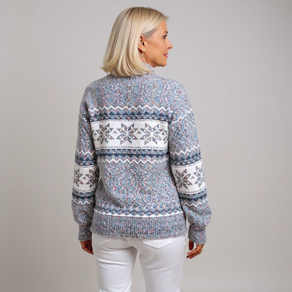 Amber | Snowflake Band Patterned Sweater