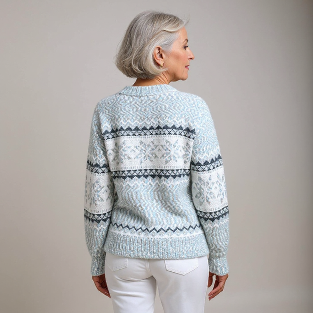 Amber | Snowflake Band Patterned Sweater
